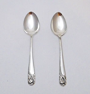 International Silver Sterling Spring Glory Pair (2) Demitasse Spoons 4 ins. - Picture 1 of 5
