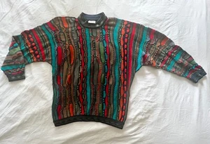 Vintage COOGI Australia Authentic Sweater Multicolor 3D Pull Over Crew Neck XL - Picture 1 of 17