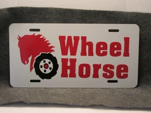 WHEEL HORSE LICENSE PLATE- 6 X 12  WHITE ALUMINUM PLATE-B-FREE SHIPPING - Picture 1 of 2