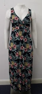 Ex-Fatface V Neck Sleeveless Navy Floral Maxi Dress-UK16 - Picture 1 of 6