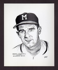 DANNY O'CONNELL, Braves | 1953-1954 Marshall Merrell Portrait REPRINT 1990s