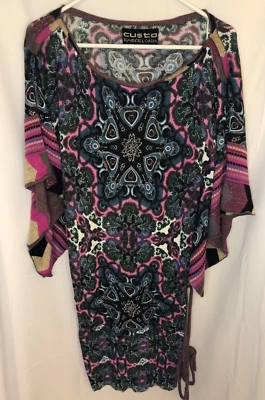 Vestido Suéter Custo Barcelona Rosa Negro Cinturón Kimono sl S Boho Gypset Declaración Foto 1 de 4