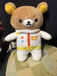 San-X Rilakkuma Astronaut White Space Suit 14" Plush Stuffed Animal Round 1 - Picture 1 of 2