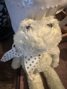 The Bearington Collection 15" Plush Green Frog W/Polka Dot Bow - Picture 1 of 19