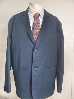 Rag & Bone Mens Blazer 40 Blue Cotton Blend Salute Shift Relaxed Lightweight New - Image 1 of 4
