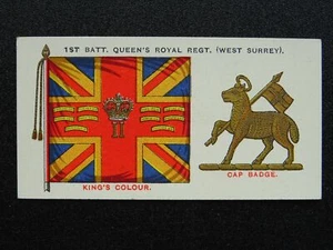 No15 1st BATT QUEENS ROYAL REG Regimental Standards & Cap Badges by Players 1930 - Picture 1 of 1