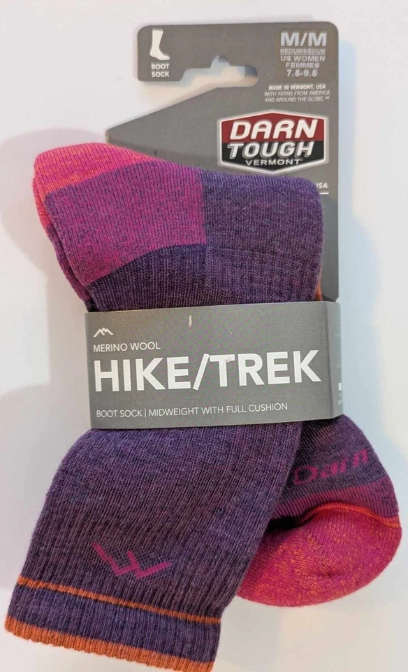 DARN TOUGH HIKE TREK HIKER PLUM HEATHER BOOT MIDW SOCKS 1908 WOMEN MEDIUM 7.5-9. - Image 1 of 1
