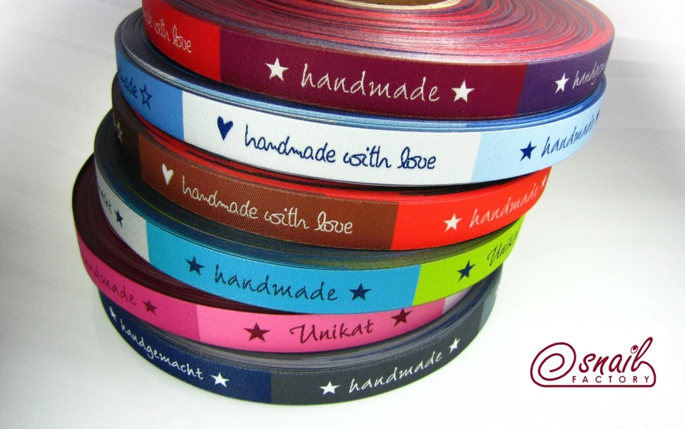 MARKENLOS Webband handmade Stern handmade Label Unikat handgemacht Etiketten Aufnäher
