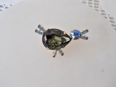 Kleiner blauer Vogel ---blaue Strass-Steinchen - Bild 1 von 4