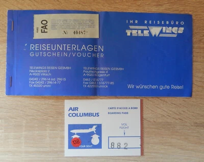 TELEWINGS  VINTAGE PLANE TICKET - Bild 1 von 2