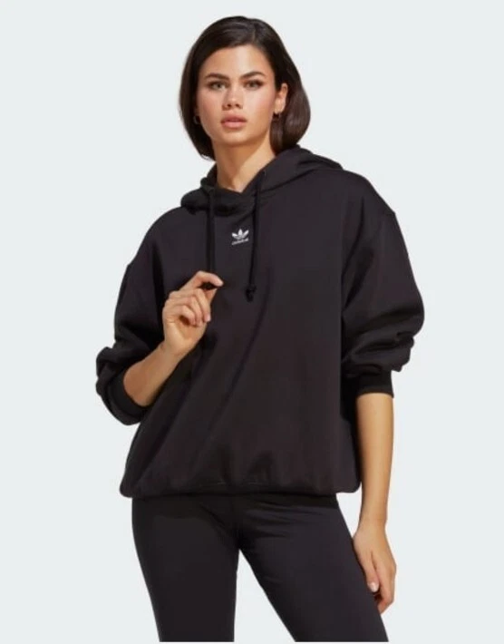 Women's Adidas IA6420 Trefoil Logo Black Fleece Lined Hoodie