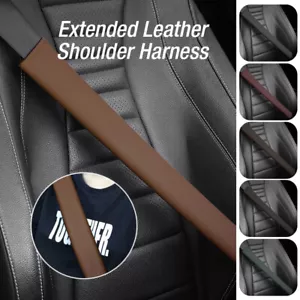 1Pcs Universal Seat Belt Set Cover PU Leather Long Shoulder Pad Strap Protector - Bild 1 von 20