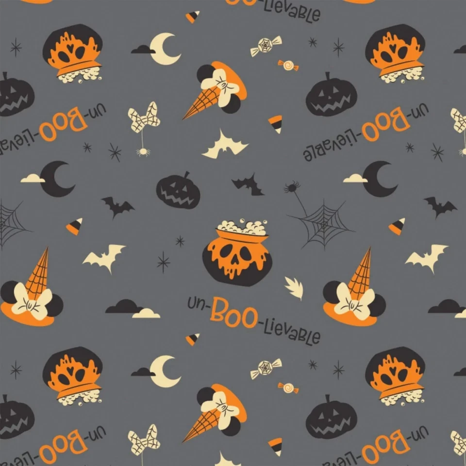 Un-Boo-Lievable by Camelot Gray Orange ~Mickeys Not So Scary Halloween~BTY - Image 1 of 1