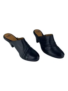 Tacones de zueco de cuero negro para mujer Sofft talla 9,5 M de ancho superior - Imagen 1 de 10
