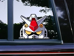 Cute Gundam RX78 Peeking Window Vinyl Car Decals Mobile Suit Anime Stickers - Picture 1 of 4