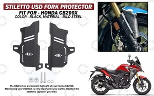 MS Black Stiletto USD "Fork Protector Fit For Honda CB200x" - Picture 1 of 6