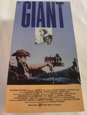Giant (VHS, 1990) Sealed Rock Hudson Elizabeth Taylor James Dean 1956 2-Tape Set - Image 1 of 4