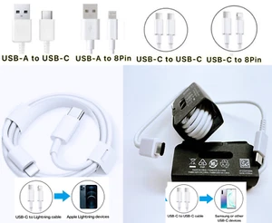 Lot USB-C Type C iPhone Cable Fast Charger Charging Cord For Samsung Apple LG - Picture 1 of 25