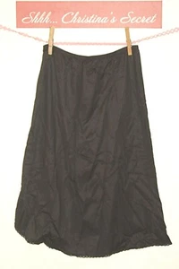 VANITY FAIR Half Slip Black Slit Lace 11-760 Sz M 24'' * XLNT++ - Picture 1 of 3