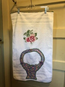 Vintage Häkeltuch & Waschlappen Set schönes Blumenmuster Top Zustand - Bild 1 von 9