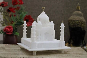6" Mármol Blanco Lilting Taj Mahal Histórico Amor Símbolo Arquitectónico Belleza Dec - Imagen 1 de 8