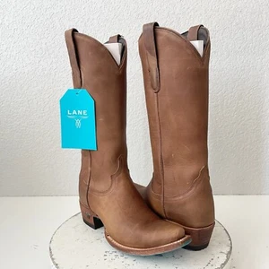 Botas de Vaquero Lane EMMA JANE 6 Cuero Marrón Vaquera Occidental Media Pantorrilla Alta - Imagen 1 de 15