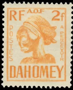 DAHOMEY J27 - Carved Mask "1941 Postage Due" (pb93031) - Picture 1 of 1