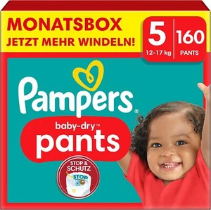 Pampers Baby-Dry Pants Größe 5, 160 Windeln, 12kg - 17kg, Mit Stop & Schutz Täsc - Bild 1 von 12
