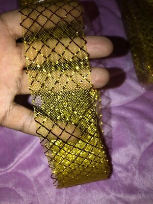 2inches  Horse hair braid Trim Gold Color Buy A Yard! - Image 1 of 4