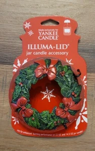 Yankee Candle Illuma-Lid Topper Holiday Bough Bows Wreath Berries New! - Picture 1 of 5
