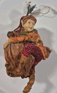 Vintage Whimsical Woodland Fairy Elf Pixie Elfkins Christmas Ornament Aprox7"×4" - Picture 1 of 9