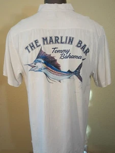 Tommy Bahama Large Shirt The Marlin Bar Silk Artist Series 2020 Fish Hawaiian  - Bild 1 von 7