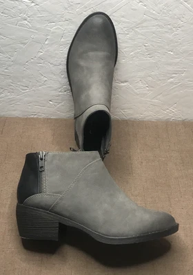 Botines para mujer BC Footwear Union gris negro imitación cuero talla 7,5 Foto 1 de 4