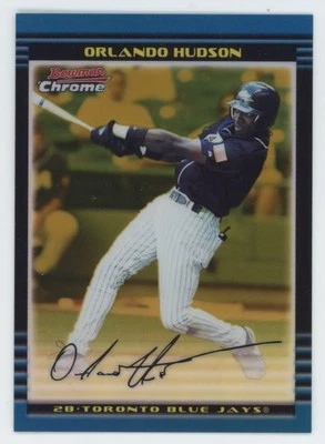 2002 Bowman Chrome Gold Refractors Orlando Hudson 03/50 Toronto Blue Jays #122 - Image 1 of 2