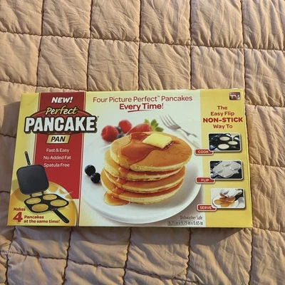 完美双面煎饼机平底锅4圆形模具鸡蛋绉煎饼翻盖平底锅 — 第 1/4 张图片