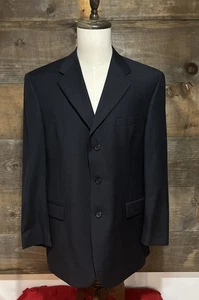 Tommy Hilfiger Herren Kaschmir Wolle dunkelblau Anzug 42R Hose 36x28 3 Knöpfe - Bild 1 von 17