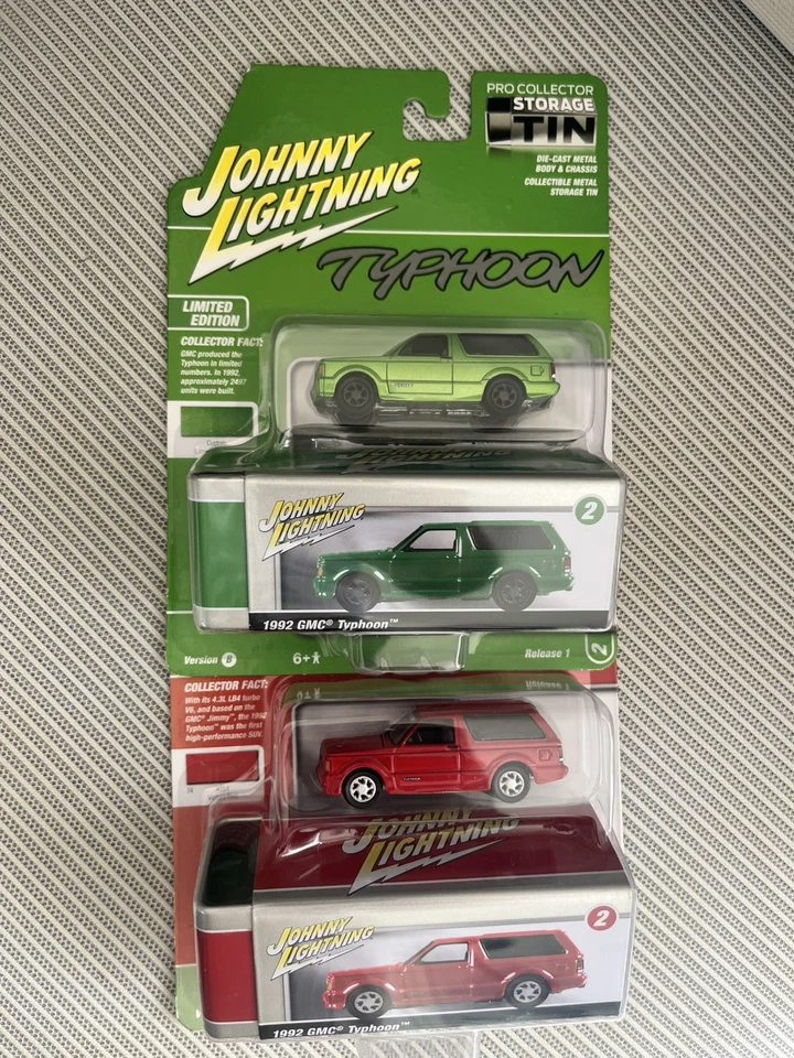 NEW Johnny Lightning 1992 GMC Typhoon Green & Red  Set 1:64 Collector Tin HTF - Image 1 of 1