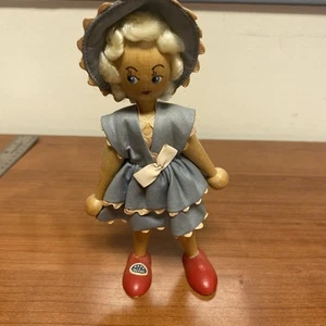 Vintage Holzklammer Puppe-Volkskunst-handbemalt-made in Poland-7" - Bild 1 von 7
