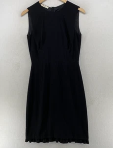PRADA MILANO Dress 42 S Silk Blend Sheath Sleeveless Career Workwear Black - Picture 1 of 15