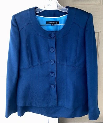 Traje Vintage Anne Klein Talla 8 Pequeño, Azul Zafiro Foto 1 de 4