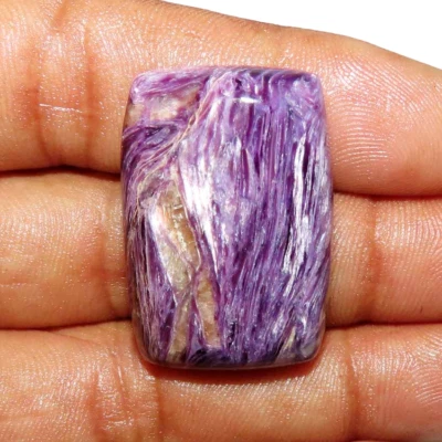 48,65 Cts. Impresionante Cojín Charoite 100% Natural 20x30x07 mm Cabujón Piedra Preciosa Foto 1 de 4