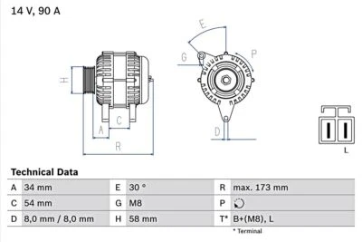 Alternador BOSCH para HYUNDAI Accent III cupé KIA Carens II 99-16 0986049191 Foto 1 de 4