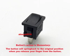 PRONIC BR Rocker Switch 3 Pins 2 Posiciones Momentary 6A 250VAC T85 Auto-Reset - Imagen 1 de 5