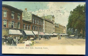 The Square West Side Stamford Connecticut Postcard - Picture 1 of 2
