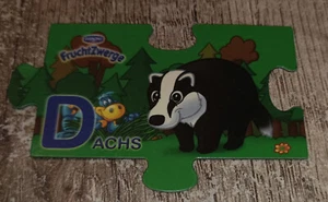 Danone - Fruchtzwerge Puzzle MAGNETE mit Buchstaben "Dachs" 2010 - Bild 1 von 1