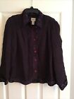 Chicos Rayon Blend Long Sleeve Textured Embellished Lined Jacket Size 3 Purple