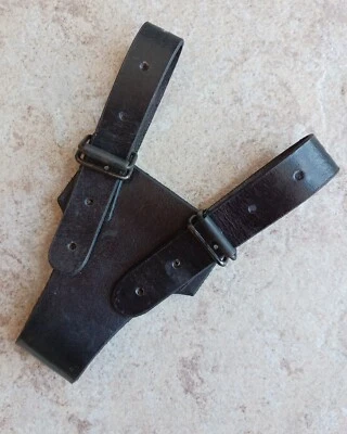 Espada Rana Ajustable Cinturón Soporte Percha Cuero Genuino SCA HEMA Ren Fair NEGRO Foto 1 de 4