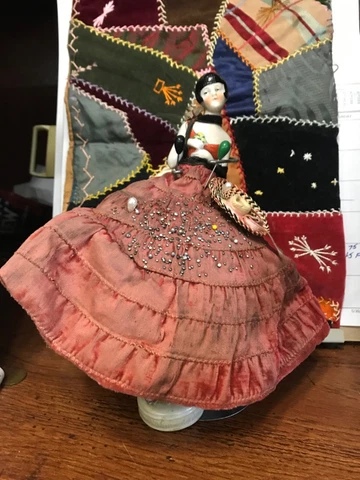 Louise Brooks Half Doll Pincushion. Original Presentation with Legs Cover