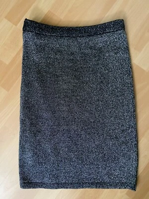 Strickrock mit Glitzer  C&A YOUR SIXTH SENSE Gr. S schwarz silber wadenlang - Bild 1 von 4