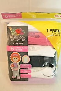 Fruit of the Loom 6-Pack Toddler Girl 2T-3T Ultra-Soft Tanks Solid Tank Tops NEW - Picture 1 of 2